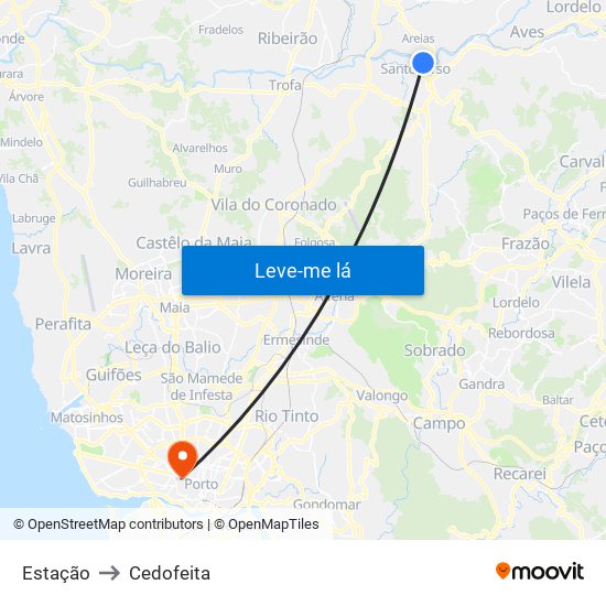 Estação to Cedofeita map