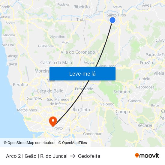 Arco 2 | Geão | R. do Juncal to Cedofeita map