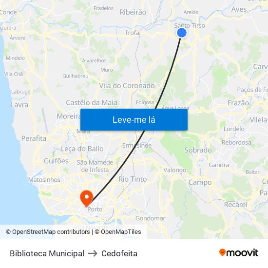 Biblioteca Municipal to Cedofeita map