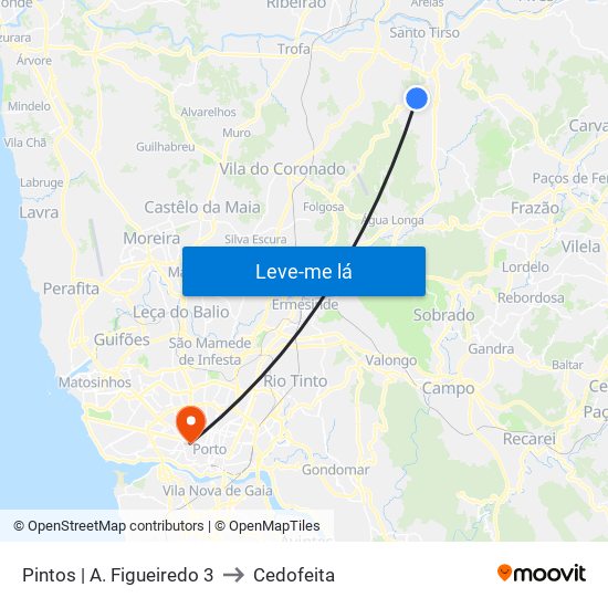 Pintos | A. Figueiredo 3 to Cedofeita map