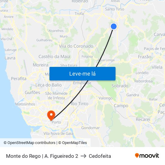 Monte do Rego | A. Figueiredo 2 to Cedofeita map