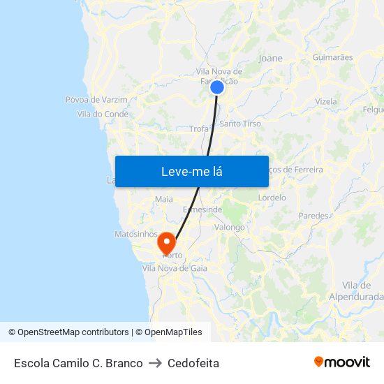 Escola Camilo Castelo Branco to Cedofeita map