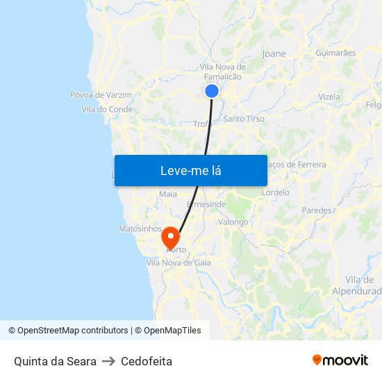 Quinta da Seara to Cedofeita map