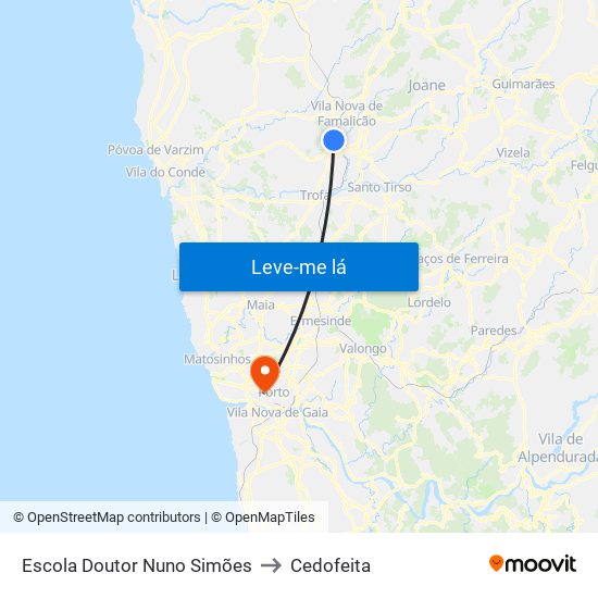 Escola Doutor Nuno Simões to Cedofeita map