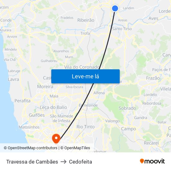 Travessa de Cambães to Cedofeita map