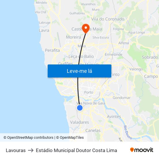 Lavouras to Estádio Municipal Doutor Costa Lima map