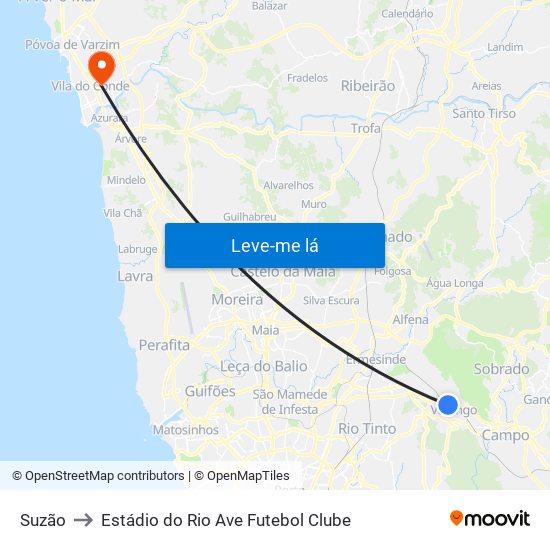 Suzão to Estádio do Rio Ave Futebol Clube map