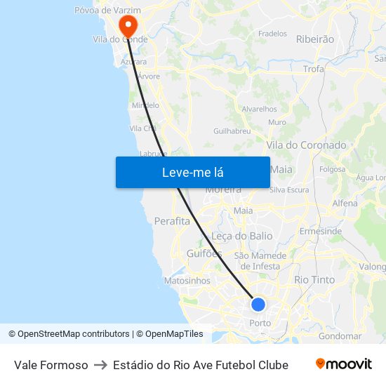 Vale Formoso to Estádio do Rio Ave Futebol Clube map