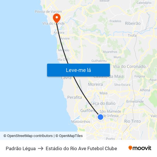 Padrão Légua to Estádio do Rio Ave Futebol Clube map