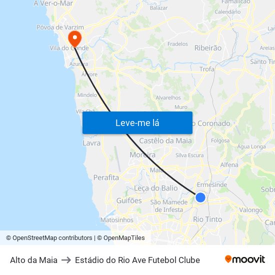 Alto da Maia to Estádio do Rio Ave Futebol Clube map