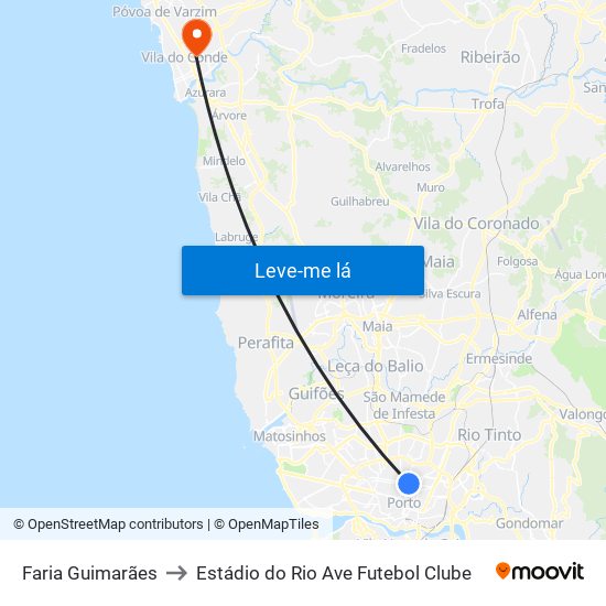 Faria Guimarães to Estádio do Rio Ave Futebol Clube map