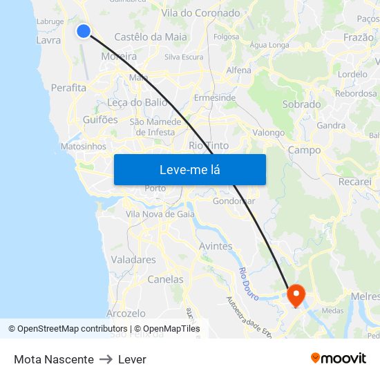 Mota Nascente to Lever map
