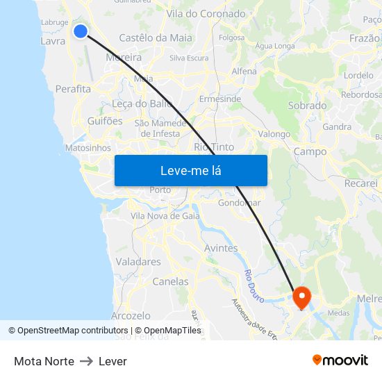 Mota Norte to Lever map