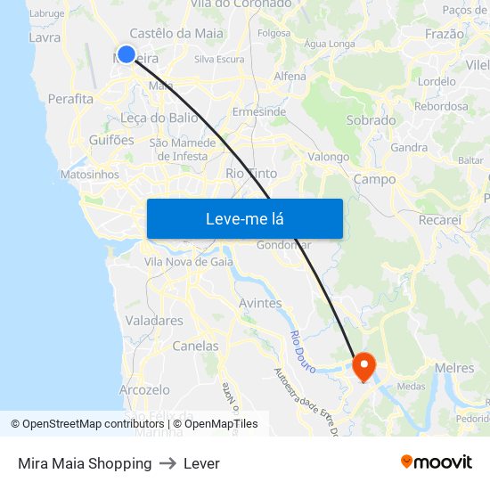 Mira Maia Shopping to Lever map