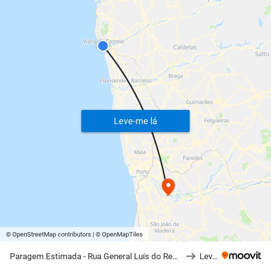 Paragem Estimada - Rua General Luís do Rego 192 to Lever map