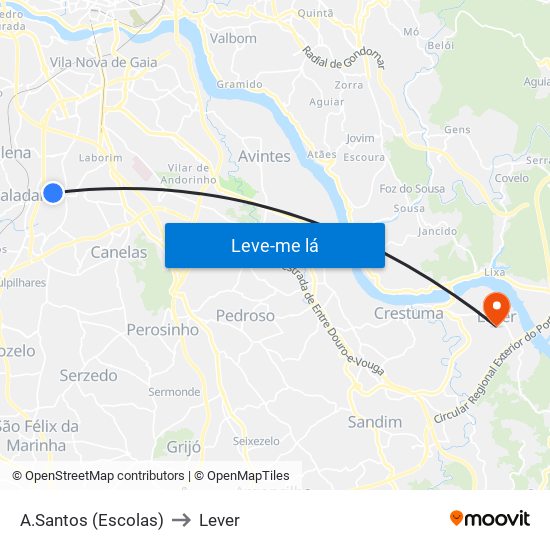 A.Santos (Escolas) to Lever map