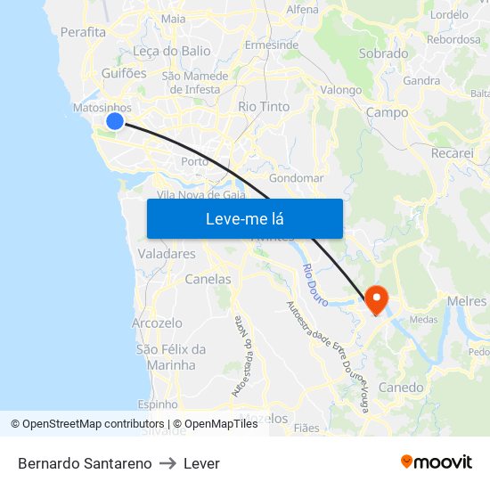 Bernardo Santareno to Lever map