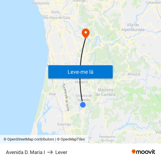 Avenida D. Maria I to Lever map