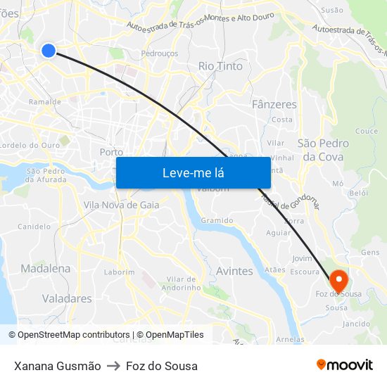 Xanana Gusmão to Foz do Sousa map