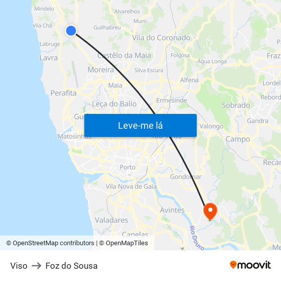Viso to Foz do Sousa map