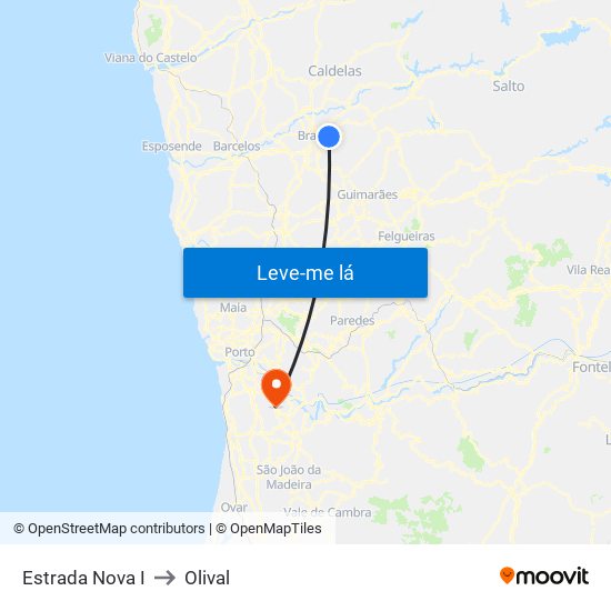 Estrada Nova I to Olival map