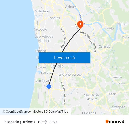 Maceda (Ordem) - B to Olival map