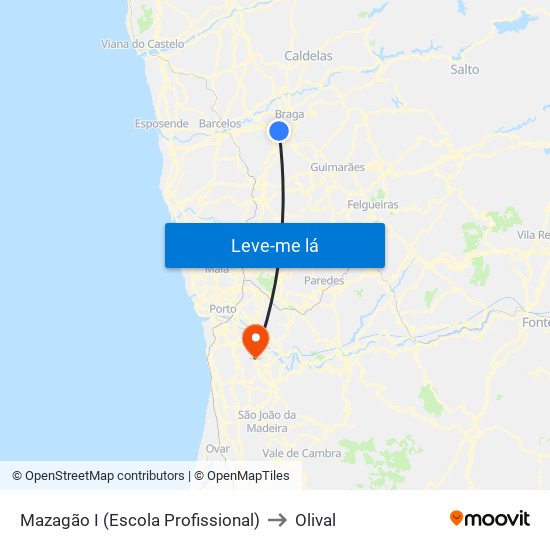 Mazagão I (Escola Profissional) to Olival map