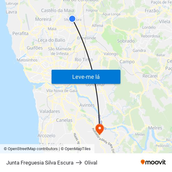 Junta Freguesia Silva Escura to Olival map