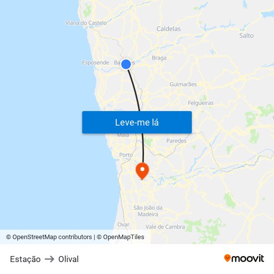 Estação to Olival map