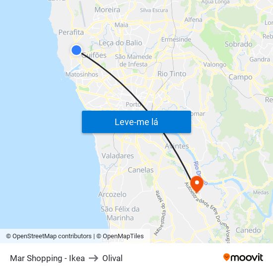 Mar Shopping - Ikea to Olival map