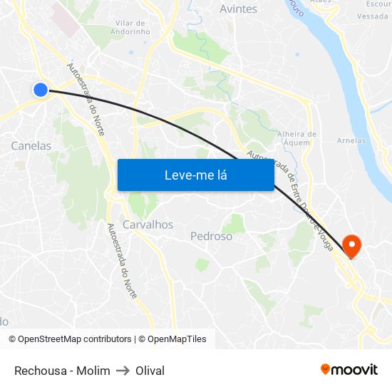 Rechousa - Molim to Olival map
