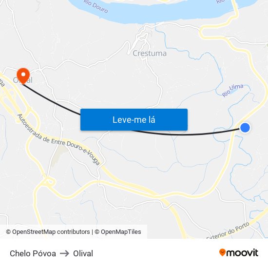 Chelo Póvoa (Lever) to Olival map