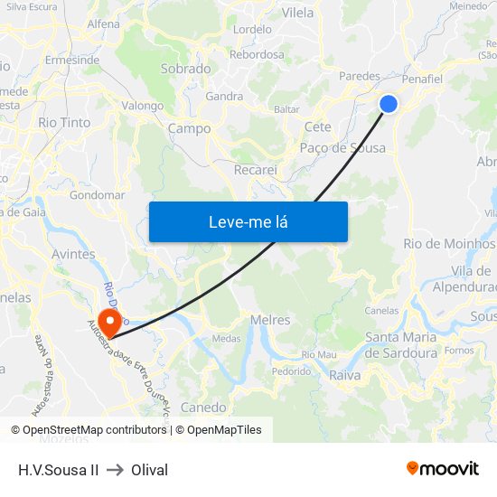 H.V.Sousa II to Olival map