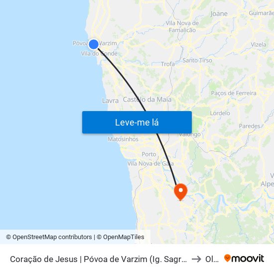 Coração de Jesus | Póvoa de Varzim (Ig. Sagrado Coração Jesus) to Olival map