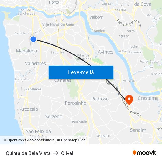 Quinta da Bela Vista to Olival map