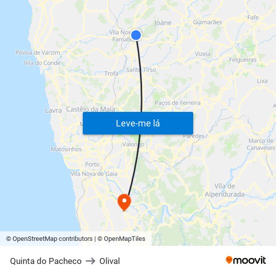 Quinta do Pacheco to Olival map