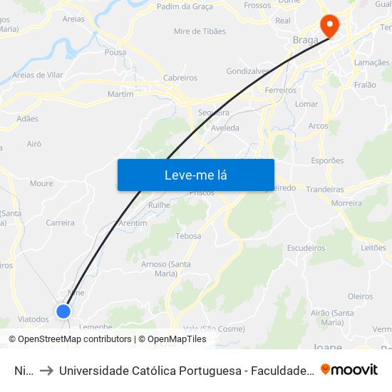 Nine to Universidade Católica Portuguesa - Faculdade de Teologia map