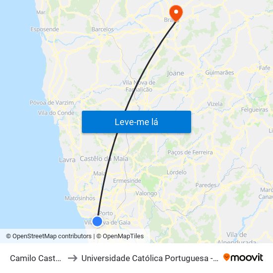 Camilo Castelo Branco to Universidade Católica Portuguesa - Faculdade de Teologia map