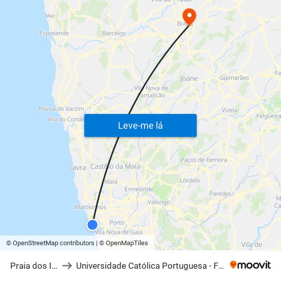 Praia dos Ingleses to Universidade Católica Portuguesa - Faculdade de Teologia map