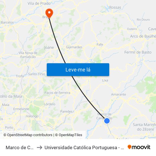 Marco de Canavases to Universidade Católica Portuguesa - Faculdade de Teologia map