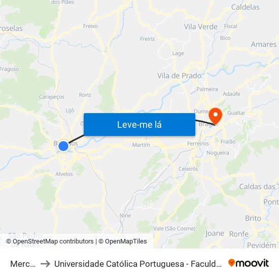 Mercado to Universidade Católica Portuguesa - Faculdade de Teologia map