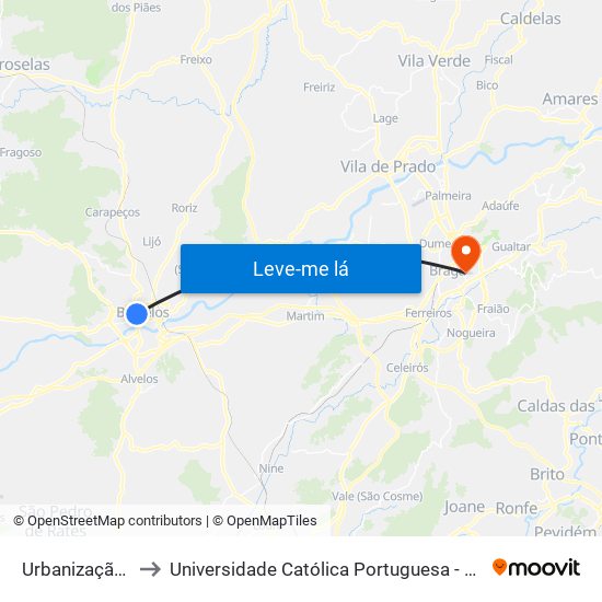 Urbanização S. José to Universidade Católica Portuguesa - Faculdade de Teologia map