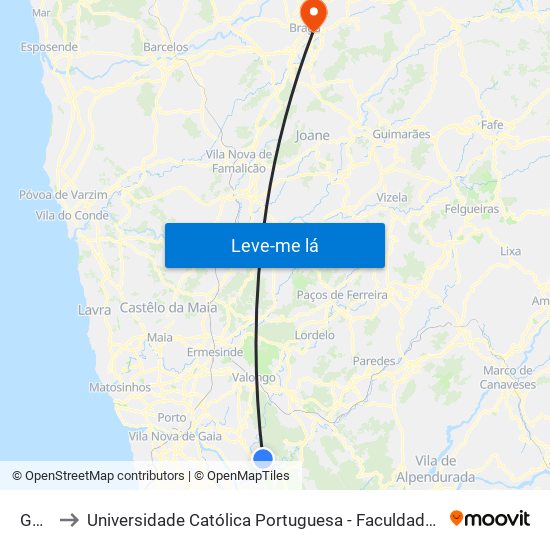 Gens to Universidade Católica Portuguesa - Faculdade de Teologia map
