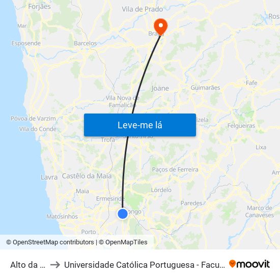 Alto da Serra to Universidade Católica Portuguesa - Faculdade de Teologia map