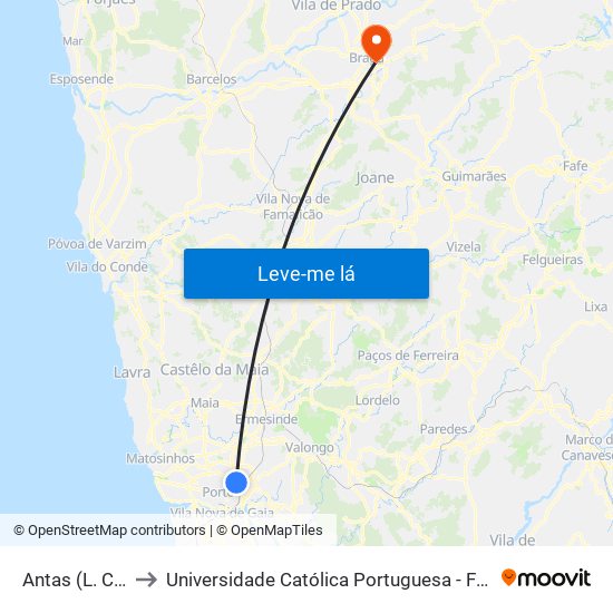 Antas (L. Cidadão) to Universidade Católica Portuguesa - Faculdade de Teologia map