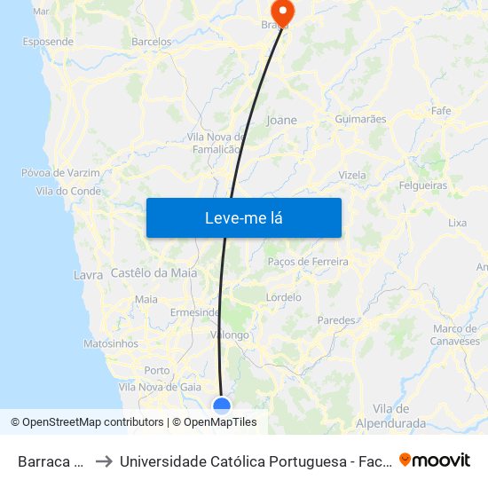 Barraca Escola to Universidade Católica Portuguesa - Faculdade de Teologia map