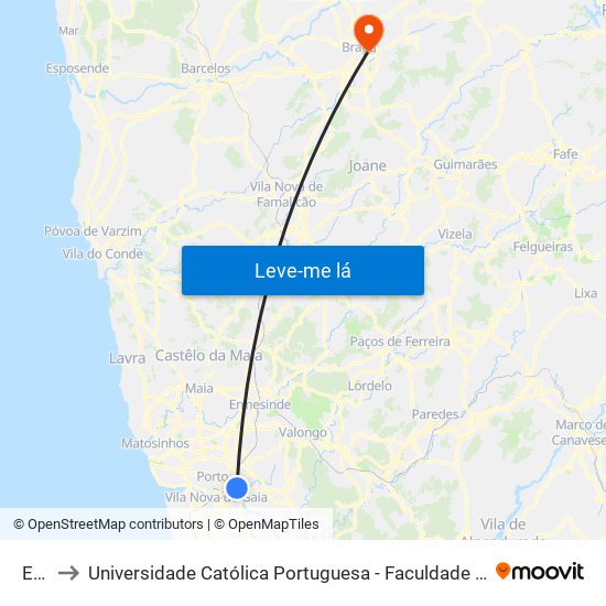 Edp to Universidade Católica Portuguesa - Faculdade de Teologia map