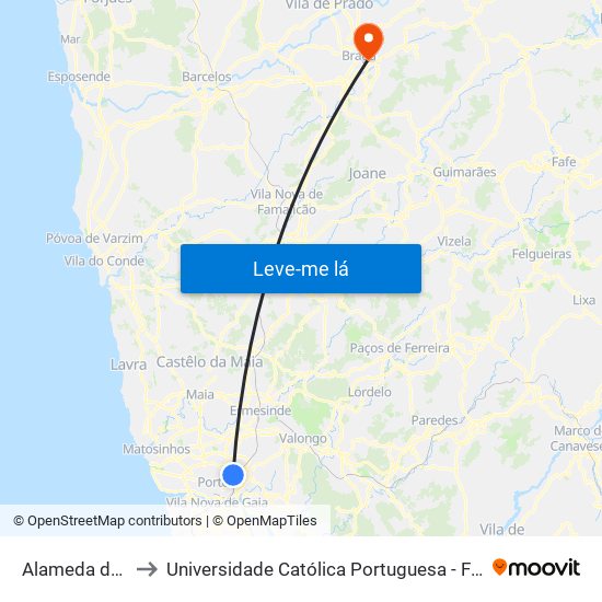 Alameda das Antas to Universidade Católica Portuguesa - Faculdade de Teologia map