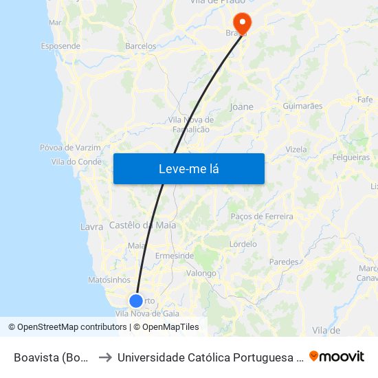 Boavista (Bom Sucesso) to Universidade Católica Portuguesa - Faculdade de Teologia map