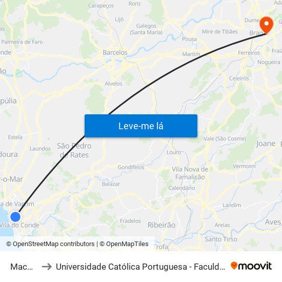 Maconde to Universidade Católica Portuguesa - Faculdade de Teologia map